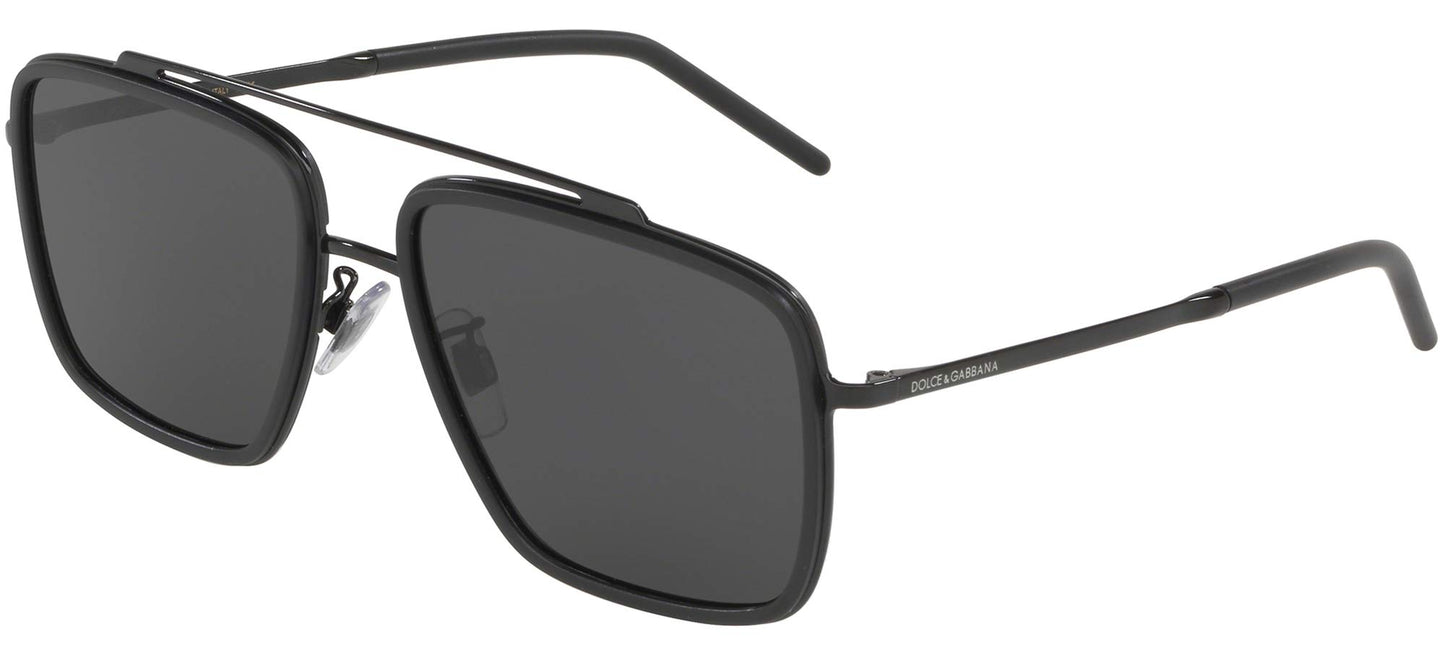 Dolce & Gabbana Sunglasses DG2220 01/87 57mm Black Matte Black / Grey Lens