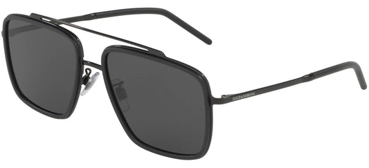 Dolce & Gabbana Sunglasses DG2220 01/87 57mm Black Matte Black / Grey Lens