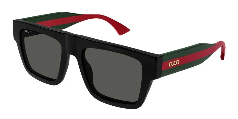Gucci Sunglasses GG1868S 001 53mm Black Green Red / Grey Lens