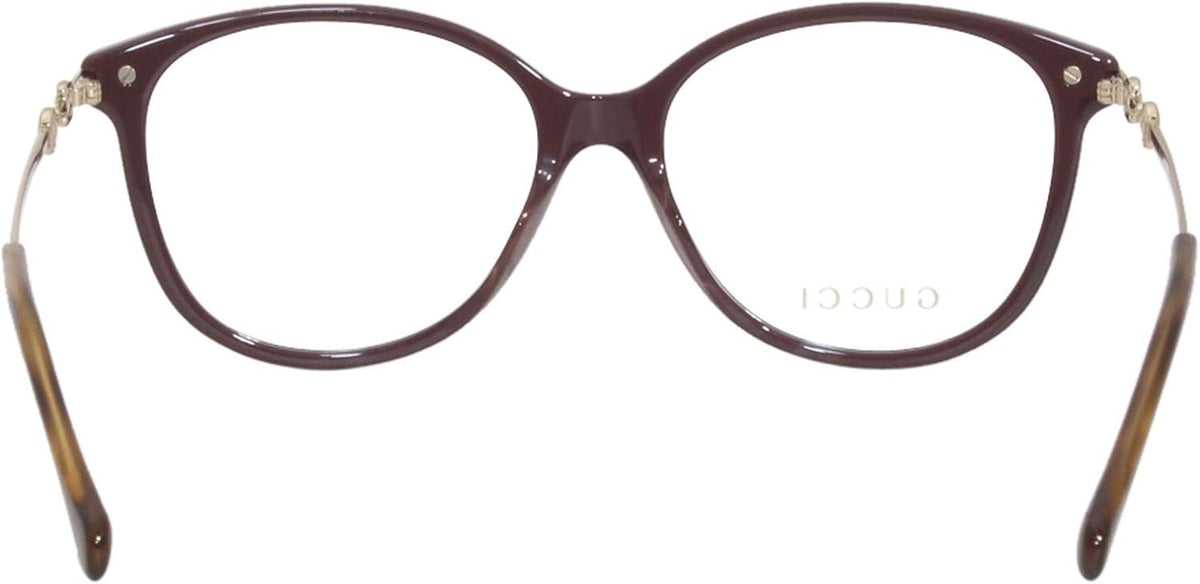 Gucci GG0967O 003 Eyeglasses 53mm Burgundy Gold / Clear Demo Lens