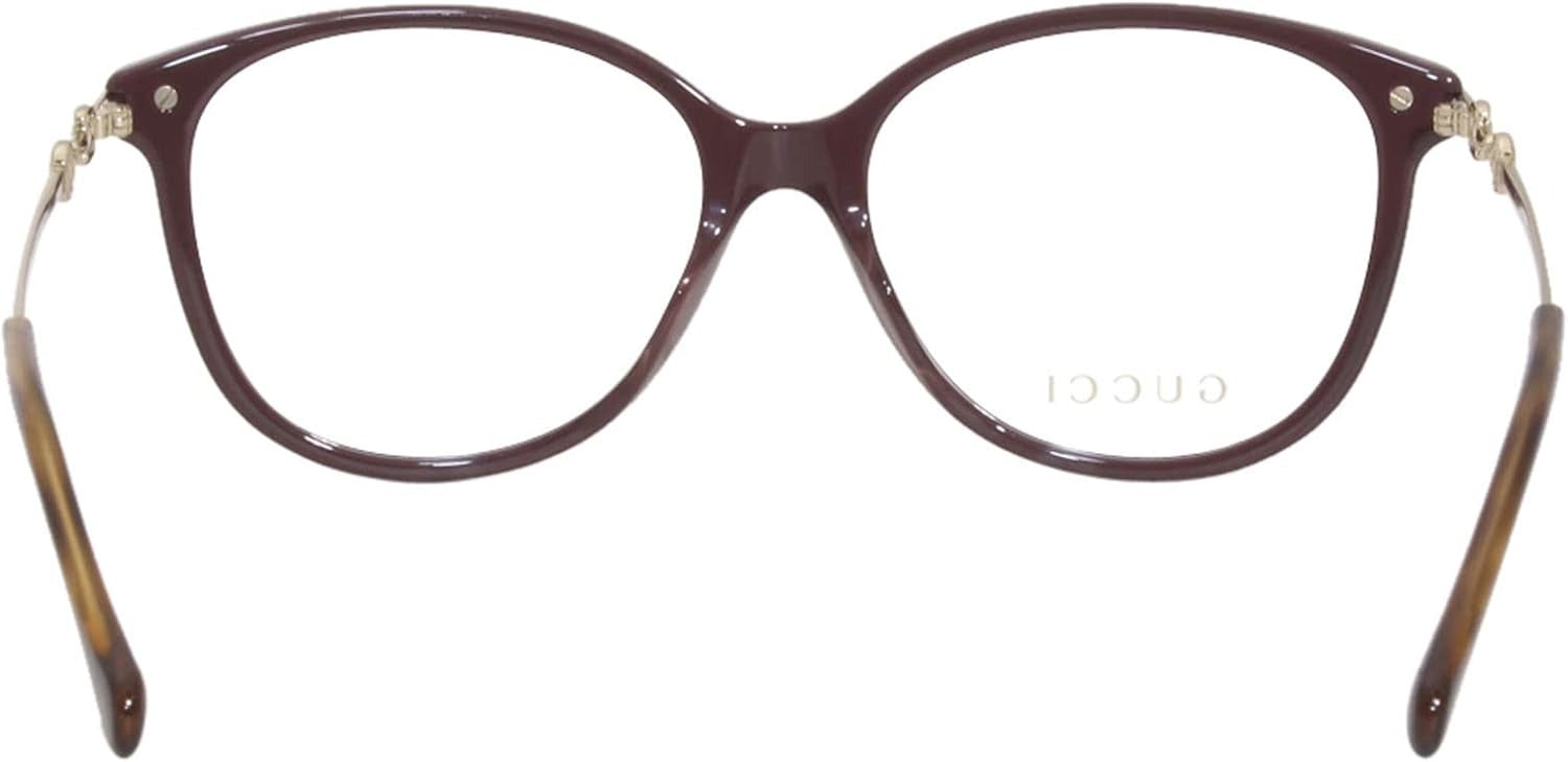 Gucci GG0967O 003 Eyeglasses 53mm Burgundy Gold / Clear Demo Lens