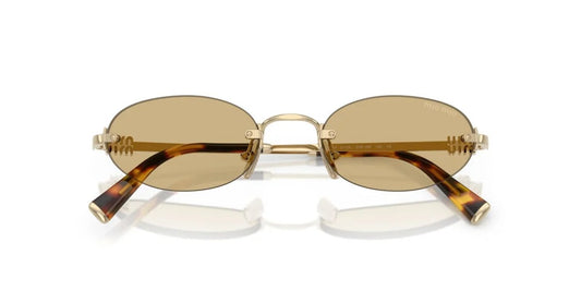 Miu Miu MUA54S ZVN10R Sunglasses 51mm Pale Gold / Yellow Solid Lens