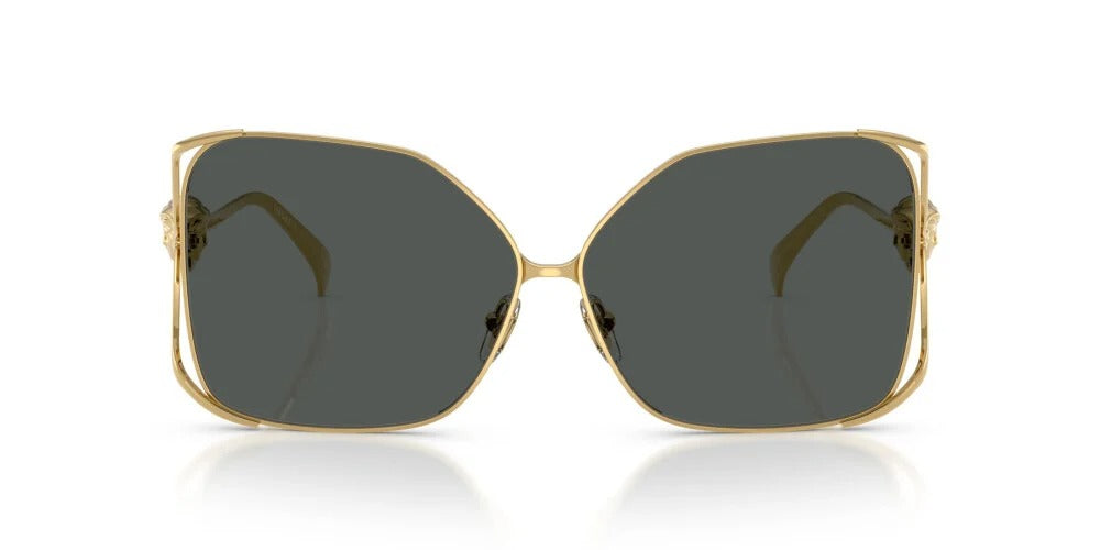 Versace VE2288 100287 Sunglasses 62mm Gold / Dark Grey Solid Lens