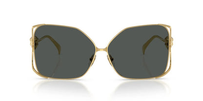 Versace VE2288 100287 Sunglasses 62mm Gold / Dark Grey Solid Lens