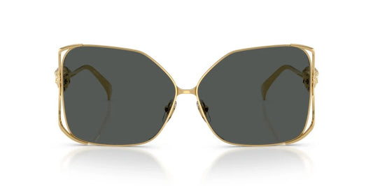 Versace VE2288 100287 Sunglasses 62mm Gold / Dark Grey Solid Lens