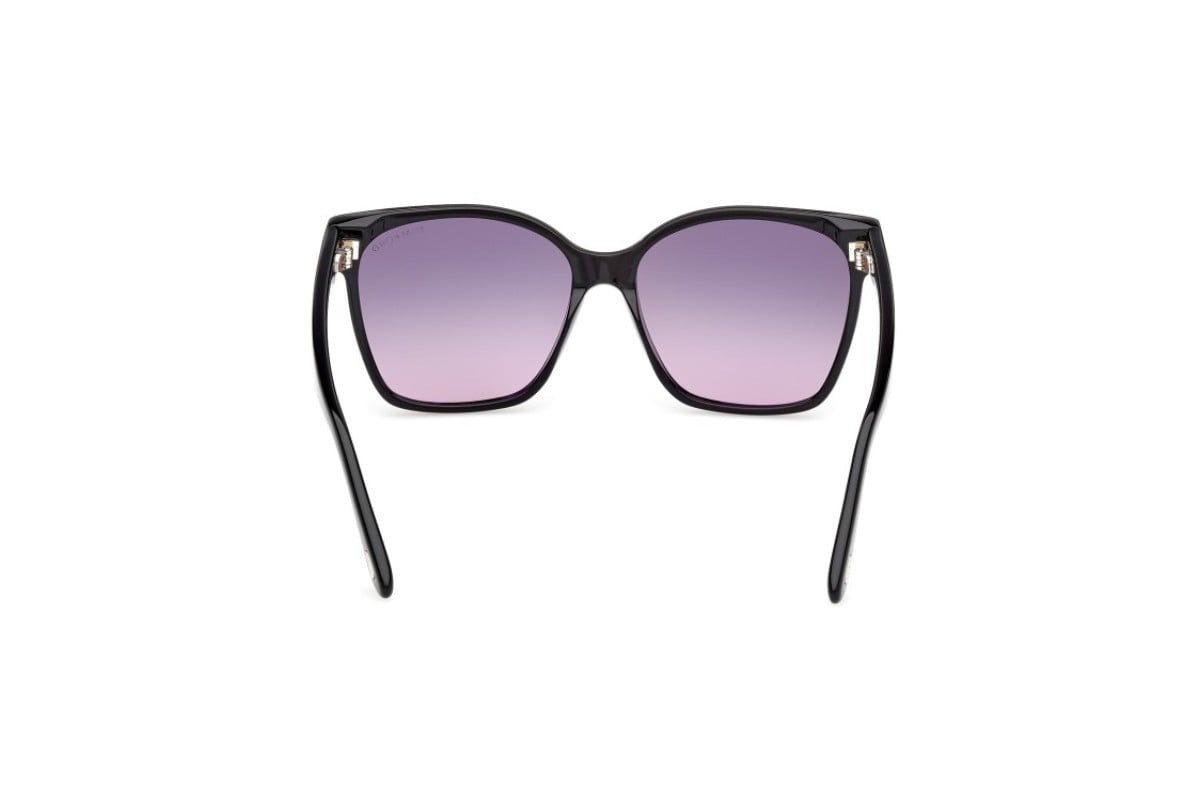 Tom Ford Iris Sunglasses FT 1312 01B 56mm Shiny Black / Fumo Gradient Lens