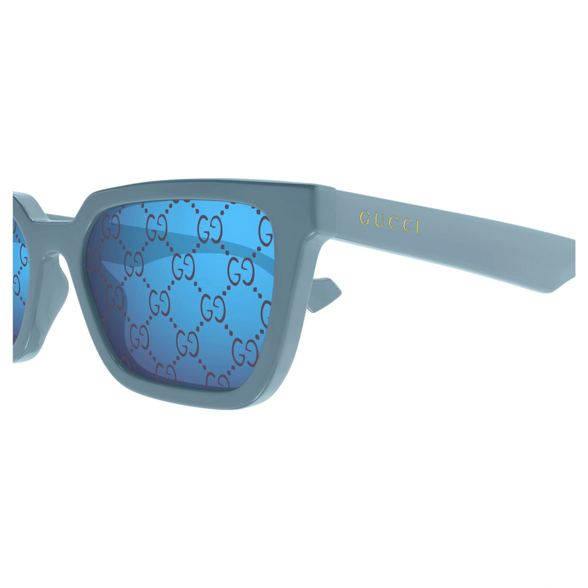 Gucci Sunglasses GG1539S 003 55mm Light Blue / Blue Violet Logo Lens