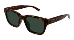 Gucci GG1857S 002 Square Sunglasses 55mm Havana / Green Solid Lens