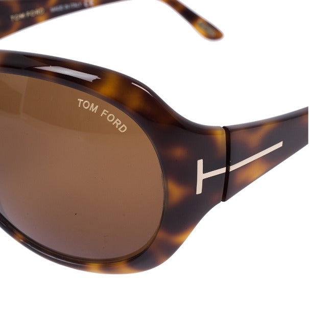 Tom Ford Sabine Sunglasses TF65 T32 66mm Tortoise / Dark Brown Lens (VINTAGE)