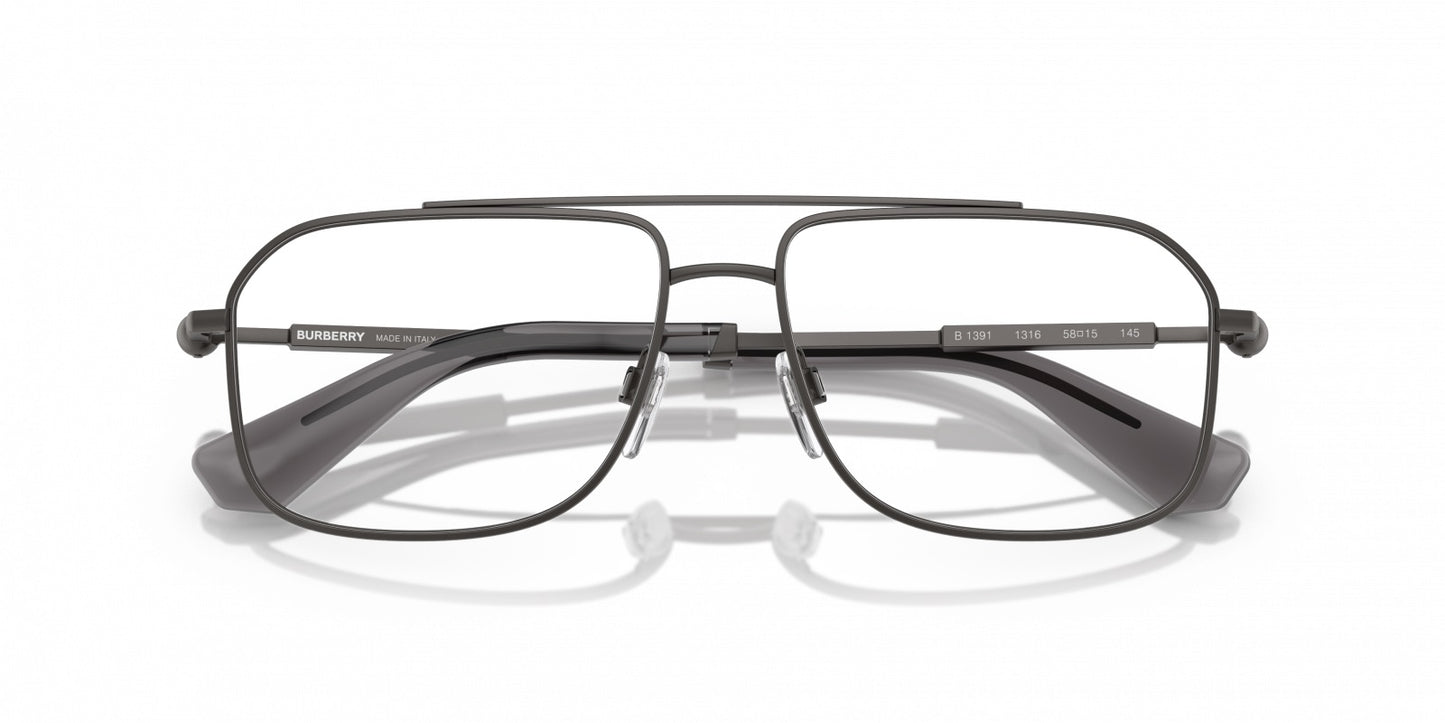 Burberry BE1391 1316 Rectangle Eyeglasses 58mm Grey / Clear Demo Lens