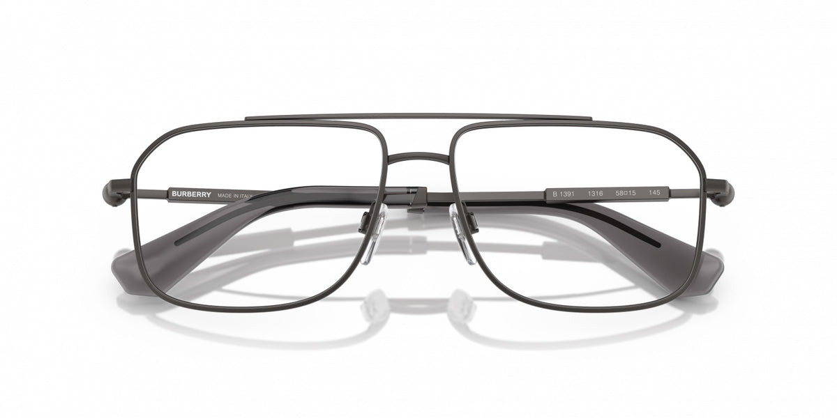 Burberry BE1391 1316 Rectangle Eyeglasses 58mm Grey / Clear Demo Lens