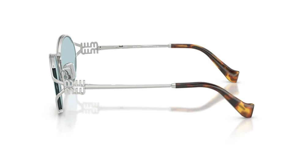 Miu Miu MU52YS 1BC20R Sunglasses 54mm Silver / Light Blue Lens
