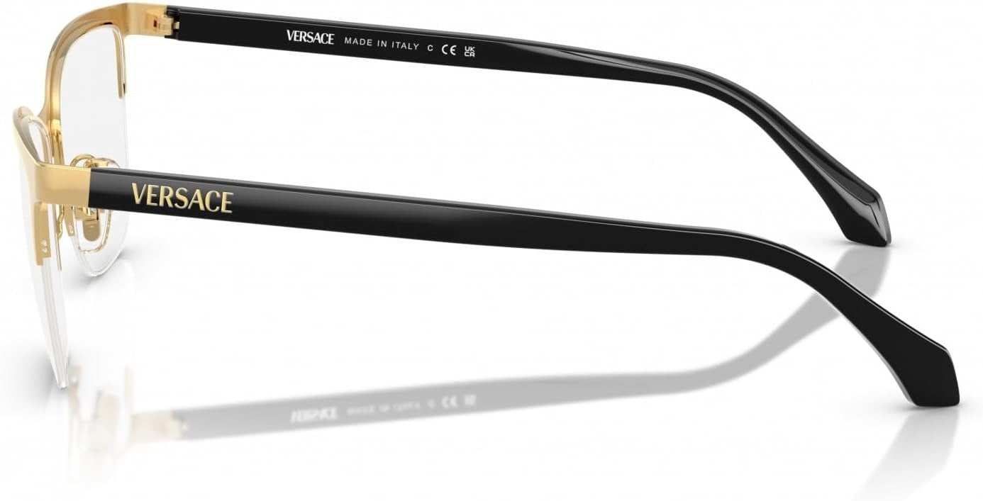 Versace VE1304 1002 Eyeglasses 54mm Gold / Clear Demo Lens