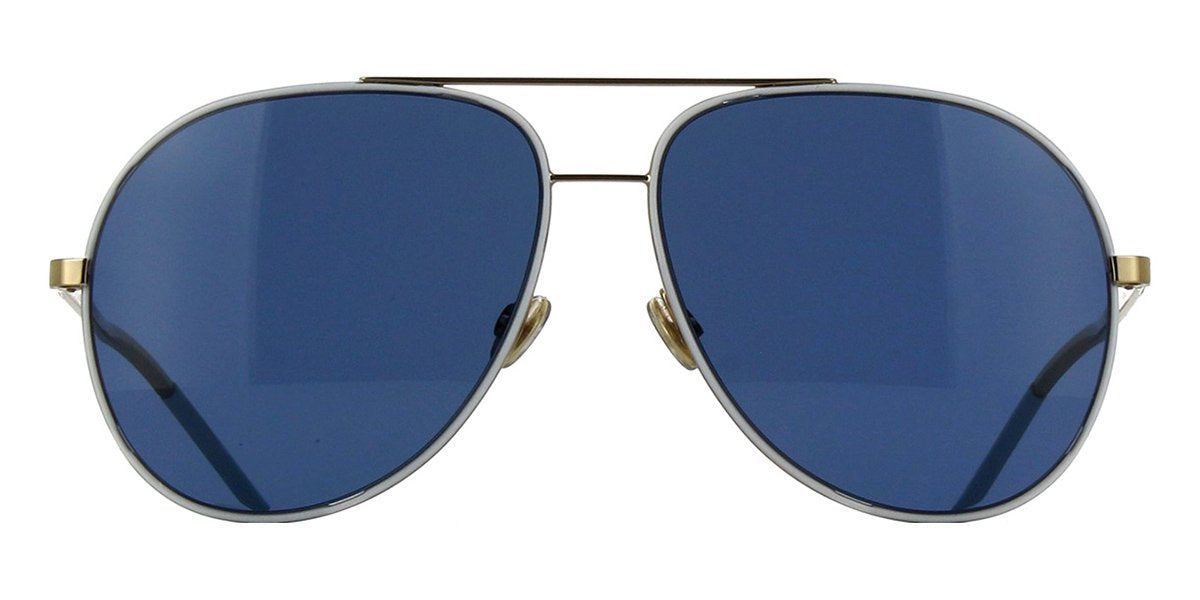Dior DIORASTRAL B4EKU Sunglasses 59mm Gold White / Dark Blue Solid Lens - image 2