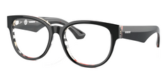Burberry BE2410 4121 Eyeglasses 53mm Black on Vintage Check / Clear Demo Lens