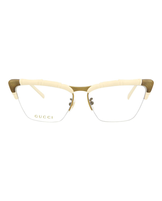 Gucci Eyeglasses GG0660O-002 Ivory Antique Gold / Demo Lens