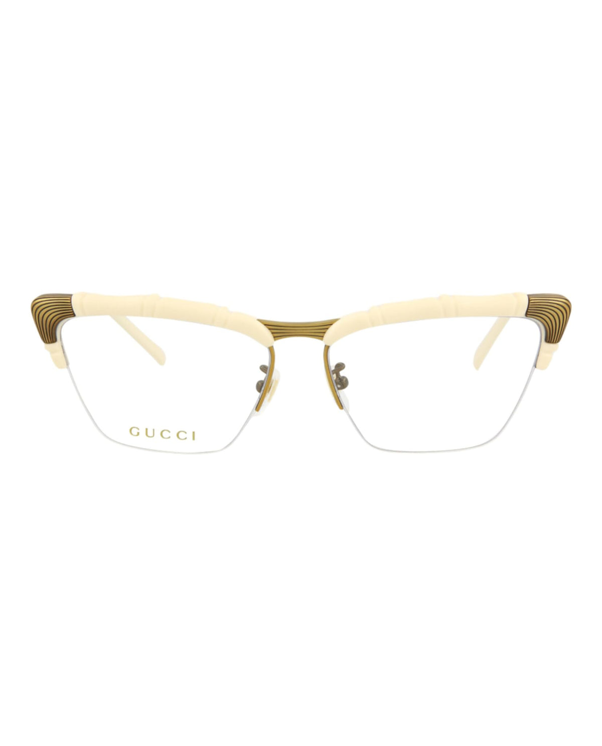 Gucci Eyeglasses GG0660O-002 Ivory Antique Gold / Demo Lens