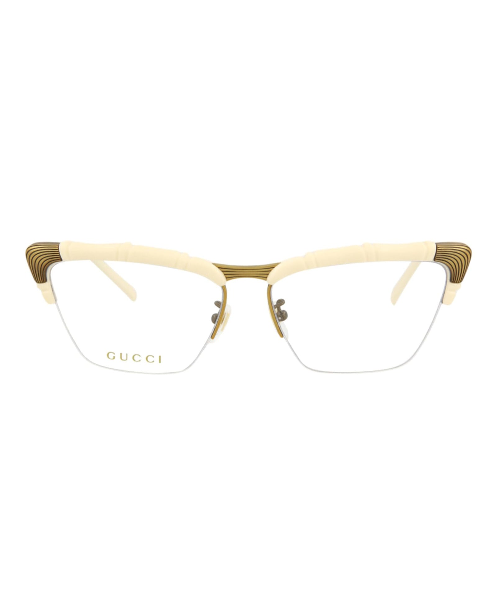 Gucci Eyeglasses GG0660O-002 Ivory Antique Gold / Demo Lens