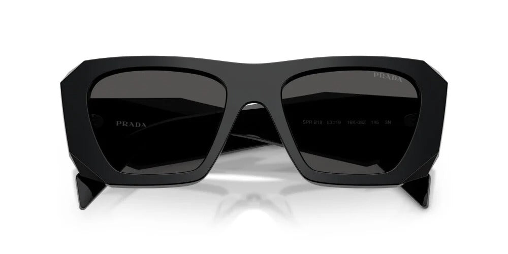 Prada PR B18S 16K08Z Sunglasses 53mm Black / Dark Grey Solid Lens