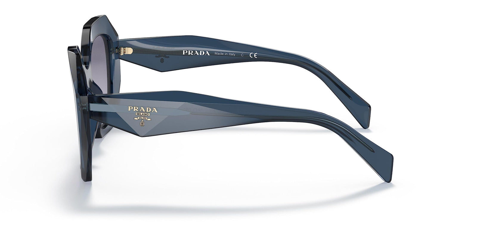Prada PR16WS 08Q08I Sunglasses Blue Transparent/Light Violet Gradient Blue Lens