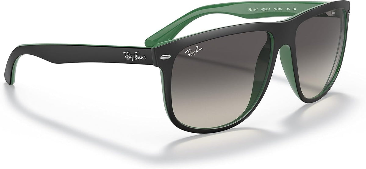Ray-Ban RB4147 656811 Sunglasses 56mm Matte Black On Green / Grey Gradient Lens