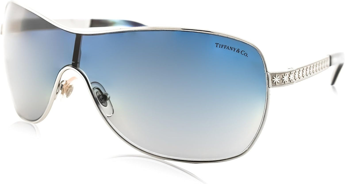 Tiffany &amp; Co Sunglasses TF3035 60014L Silver / Dark Blue Gradient Lens