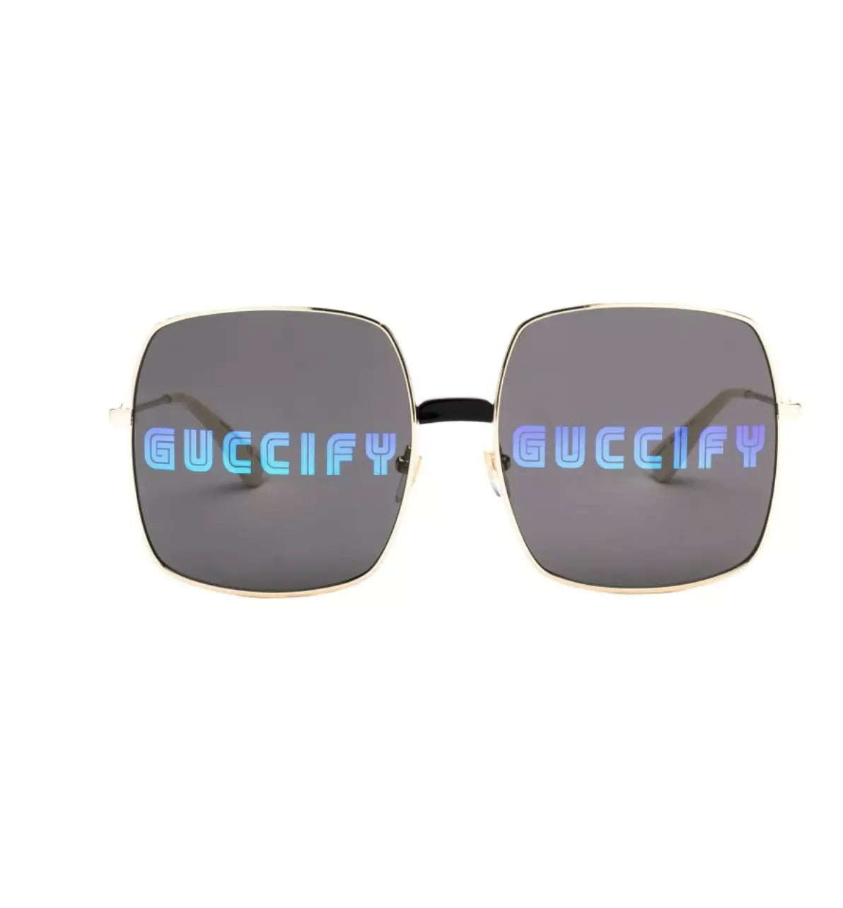 Gucci Sunglasses GG0414S 002 60mm Gold / Multicolor Lens