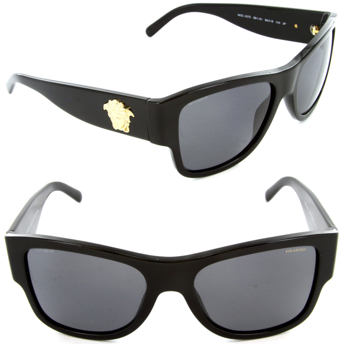 VERSACE Sunglasses VE 4275 GB1/81 58mm Black / Grey Polarized Lens [58-18-140]