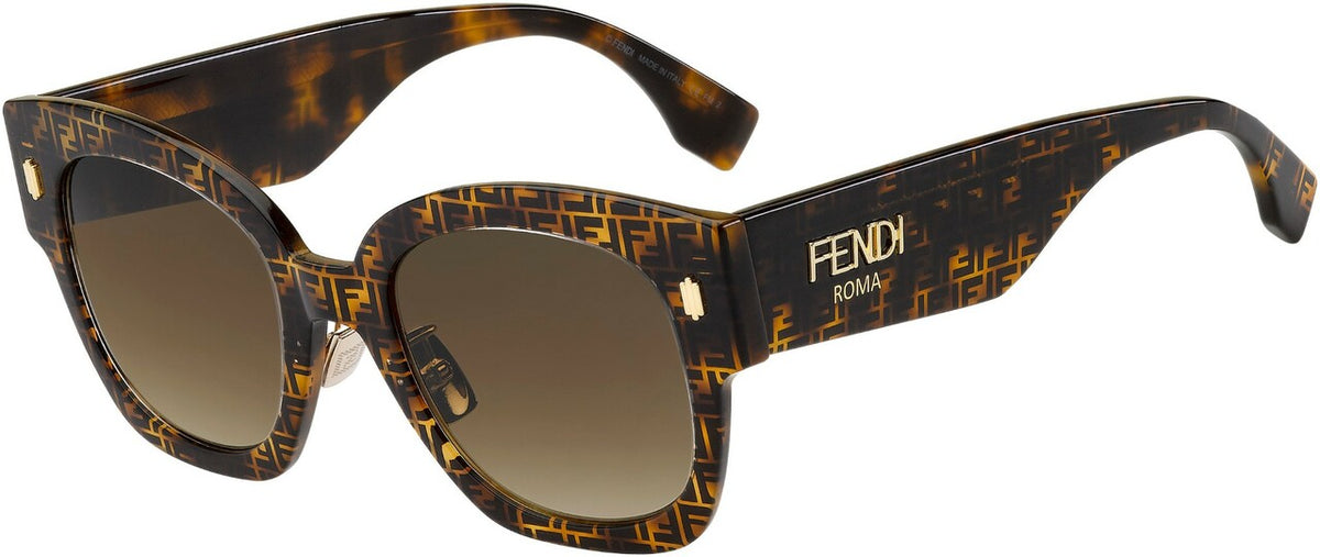 Fendi FF0458GS 2VM-HA Sunglasses 52mm Havana Pattern / Brown Grey Gradient Lens