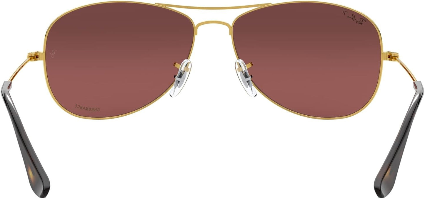 Ray-Ban RB3562 001/6B Chromance Sunglasses 59mm Gold/Brown Polarized Mirror Gold