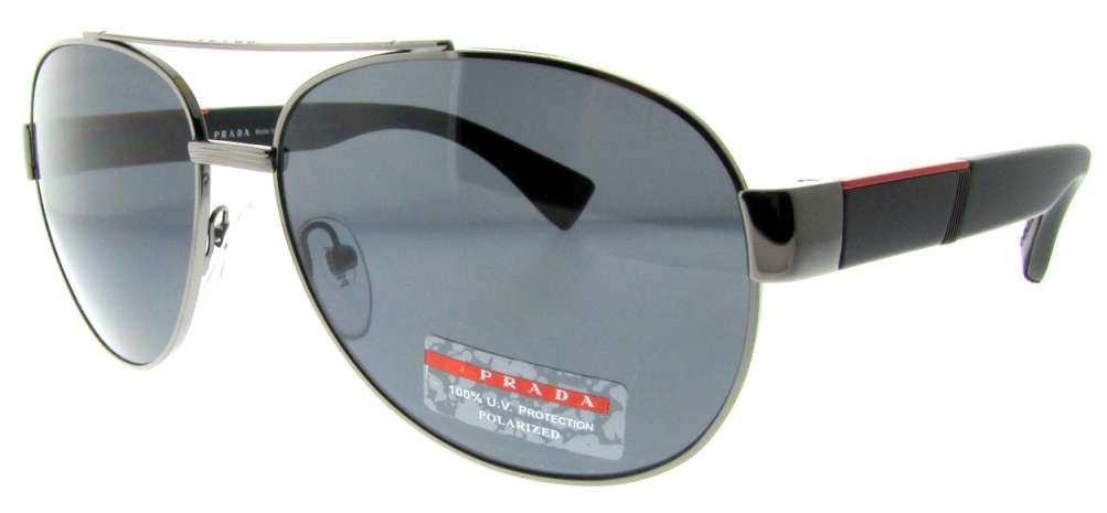 Prada Linea Rossa Sunglasses PS52MS 5AV5Z1 60mm Gunmetal / Grey Polarized Lens