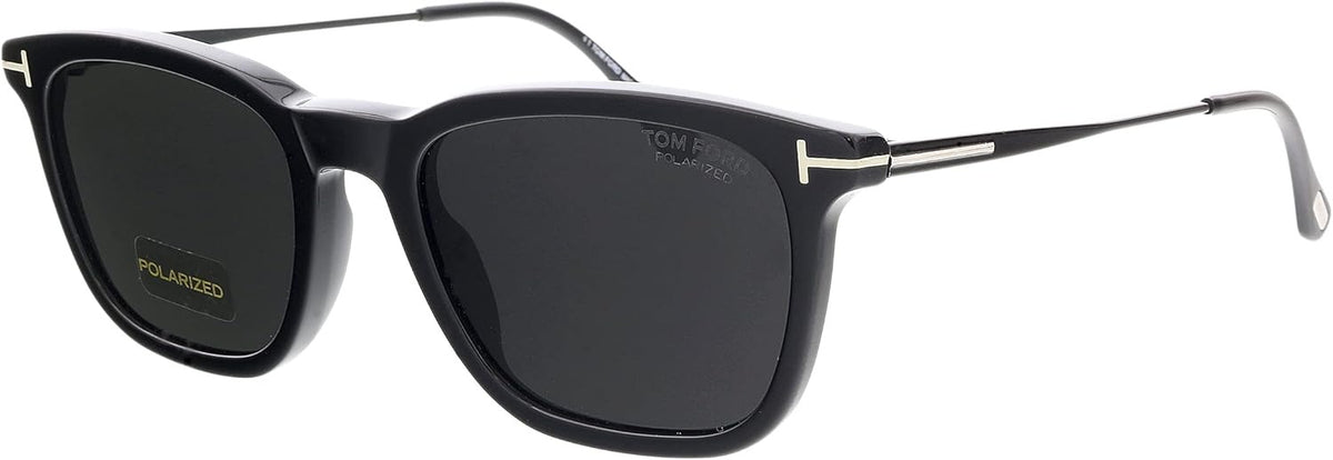 Tom Ford Arnaud FT0625 01D Sunglasses 53mm Shiny Black / Smoke Polarized Lens