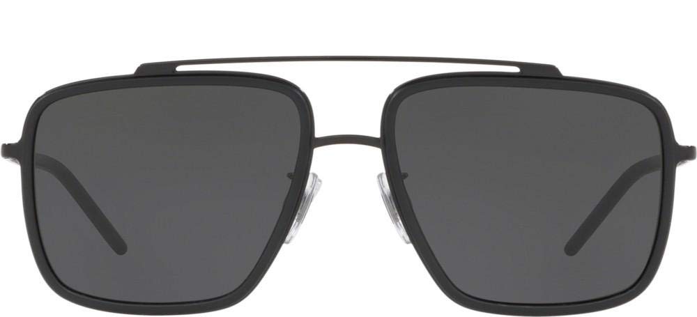 Dolce & Gabbana Sunglasses DG2220 01/87 57mm Black Matte Black / Grey Lens