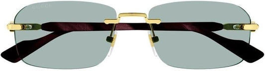 Gucci Sunglasses GG1221S 003 56mm Gold Burgundy / Green Lens