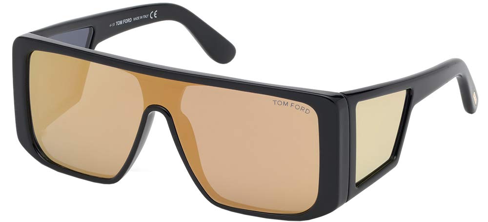 Tom Ford Atticus Sunglasses FT710S 1G Black / Orange Gold Mirror Lens