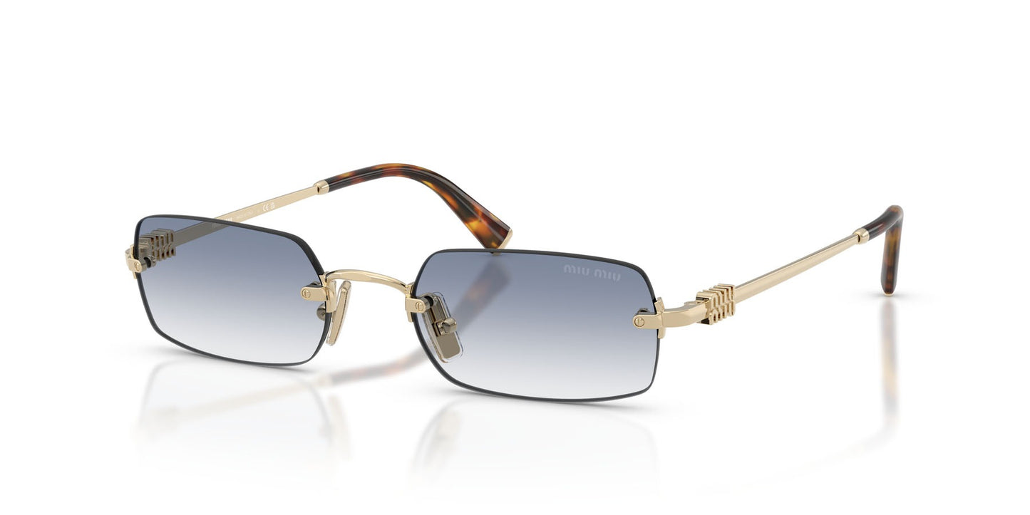 Miu Miu MU B50S ZVN80O Sunglasses 52mm Pale Gold / Clear Gradient Light Blue