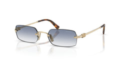 Miu Miu MU B50S ZVN80O Sunglasses 52mm Pale Gold / Clear Gradient Light Blue
