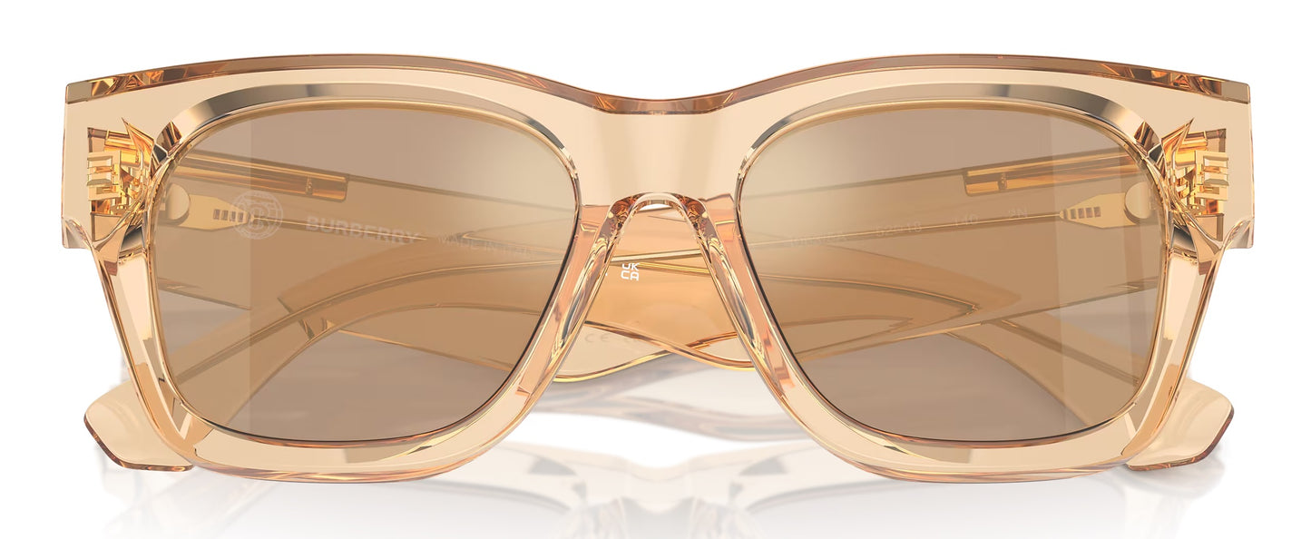 Burberry BE4424 40635A Sunglasses 52mm Transparent Brown/Light Brown Mirror Gold