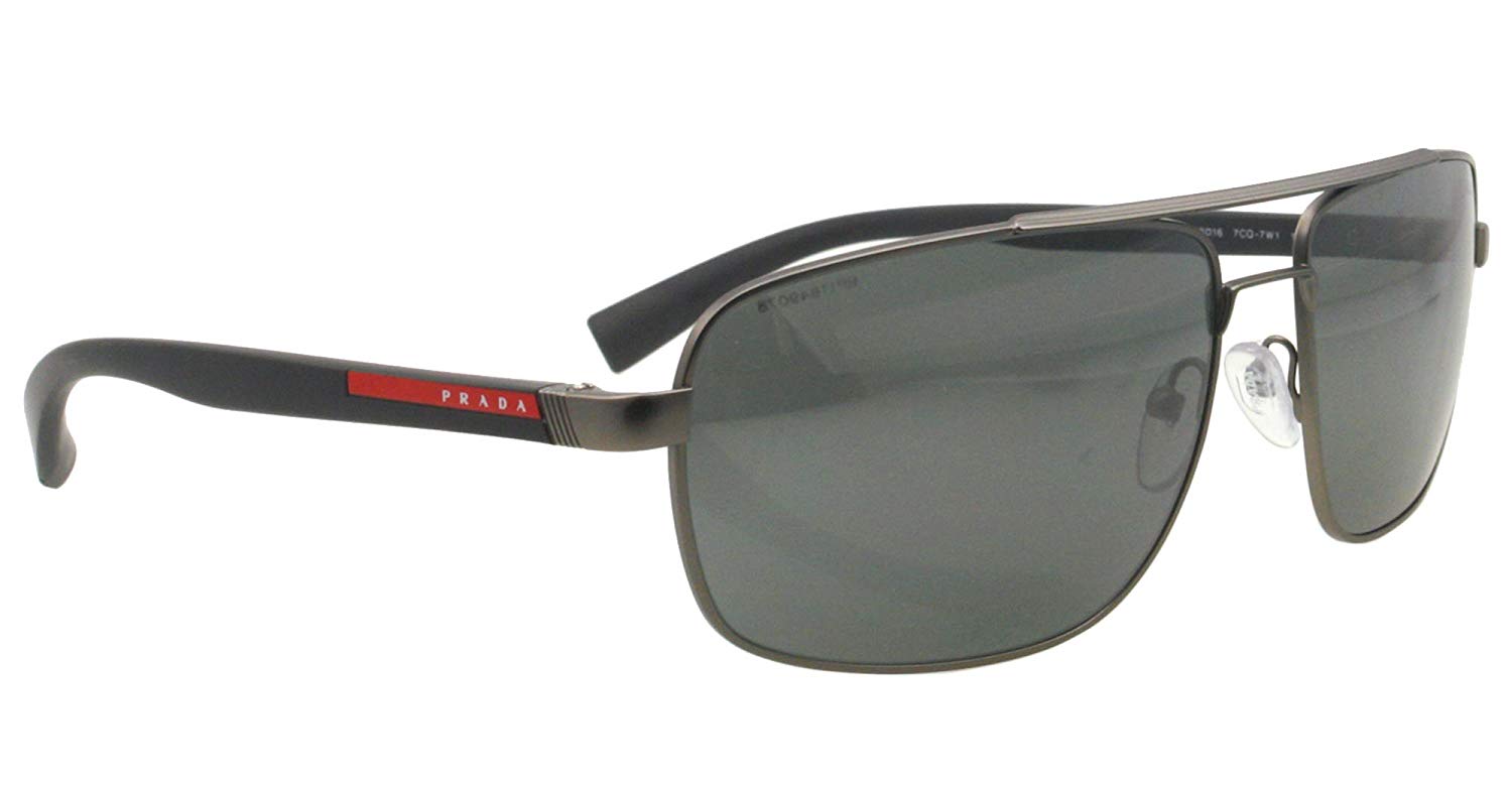 Prada Linea Rossa Sunglasses PS 55NS 7CQ7W1 63mm Gunmetal / Grey Silver Mirror