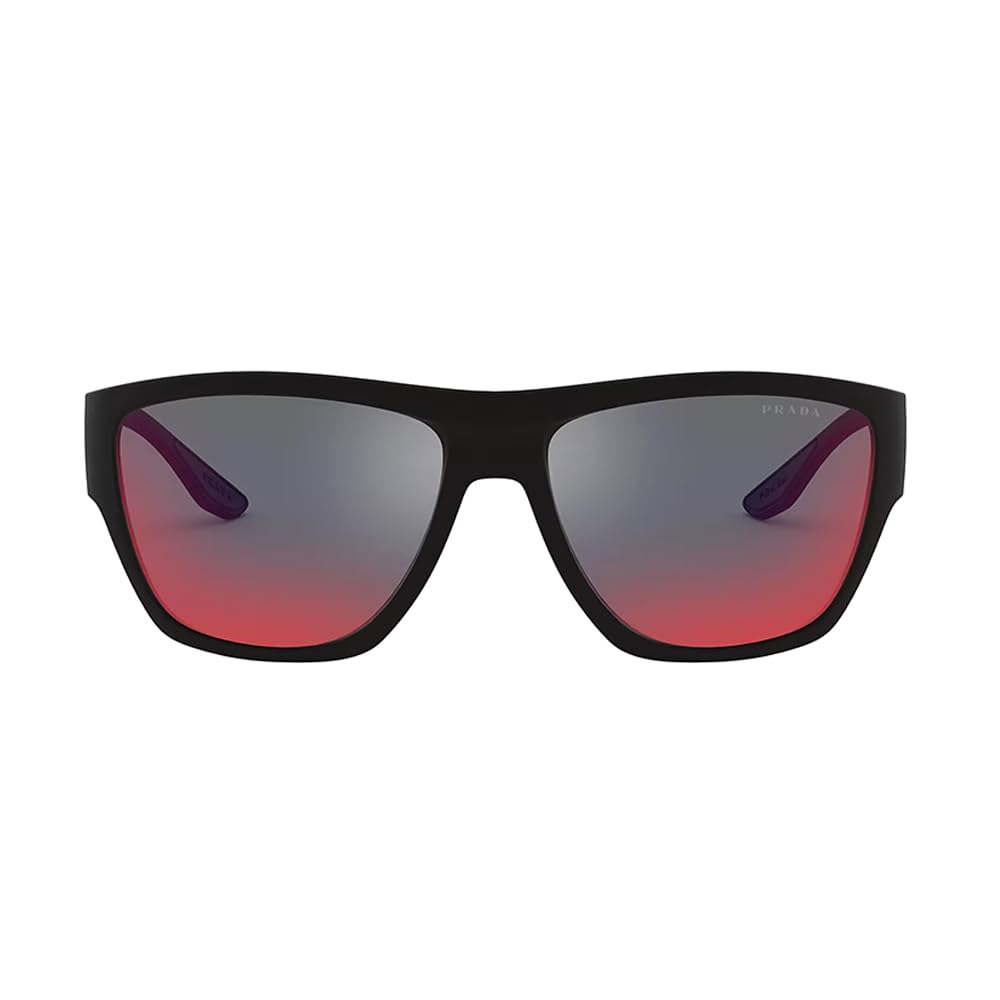 Prada Sport Sunglasses PS08VS DG008F 59mm Matte Black / Red Blue Mirror Lens