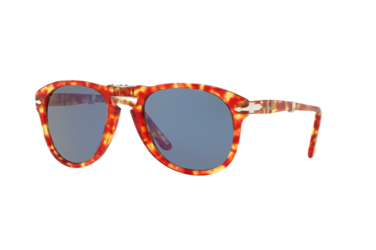 Persol Sunglasses PO714 106056 52mm Red Havana / Blue Lens