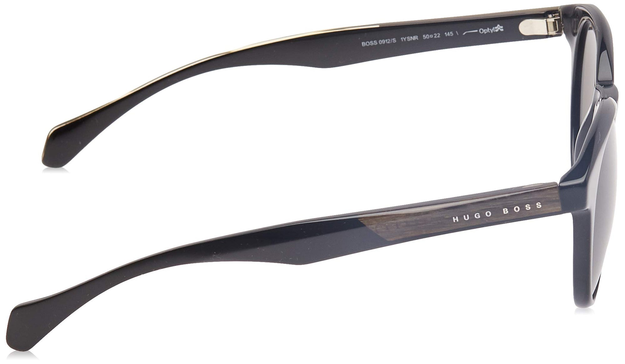 Hugo Boss BOSS 0912/S 01YS-NR Round Sunglasses Black Crystal Black/Brown Grey Lens