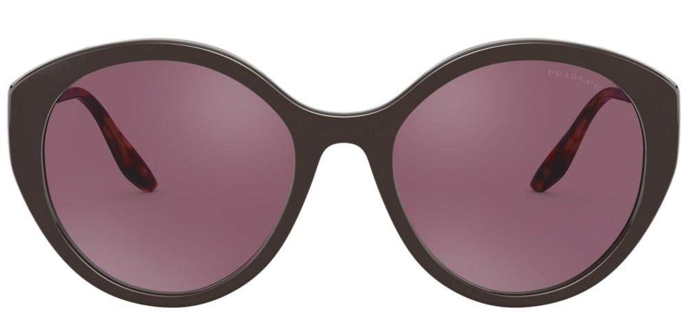 Prada Sunglasses PR18XS DHO04C 55mm Brown / Polarizd Pink Silver Mirror Lens