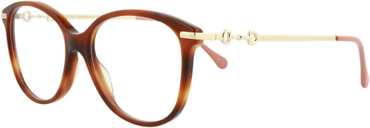 Gucci GG0967O 002 Eyeglasses 53mm Havana Gold / Clear Demo Lens