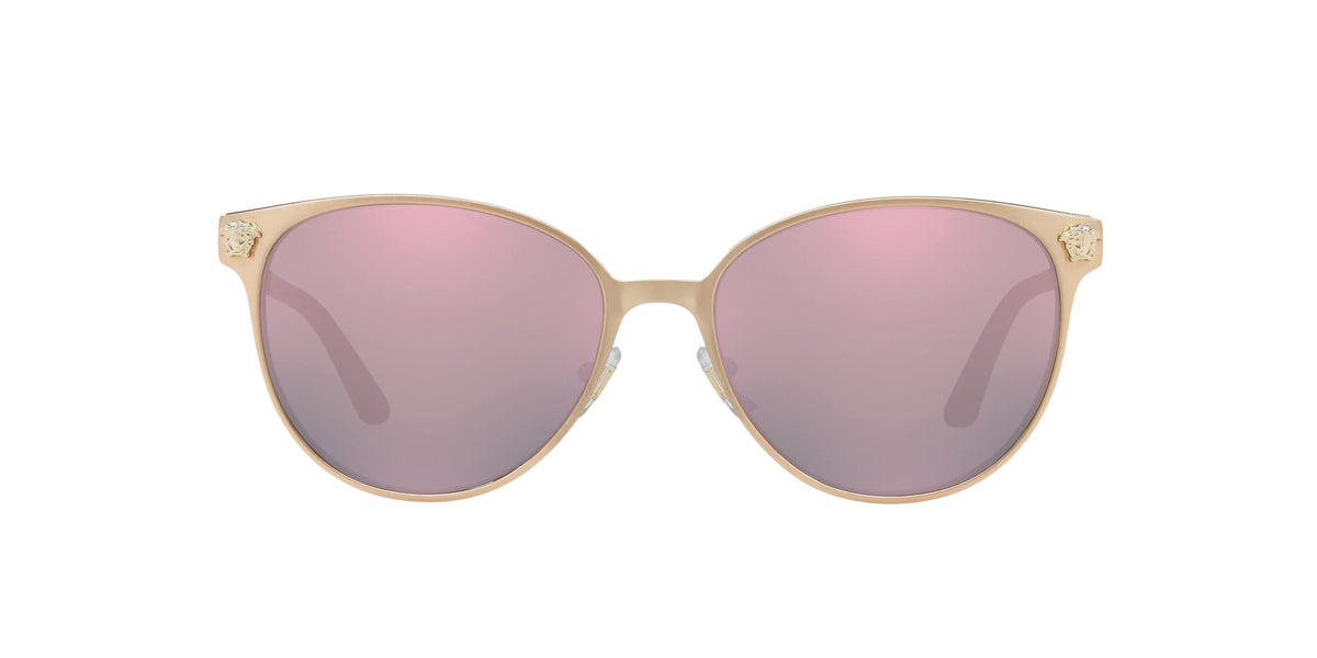 Versace Sunglasses VE2168 1409/5R 57mm Pink Gold / Dark Grey Mirror Pink