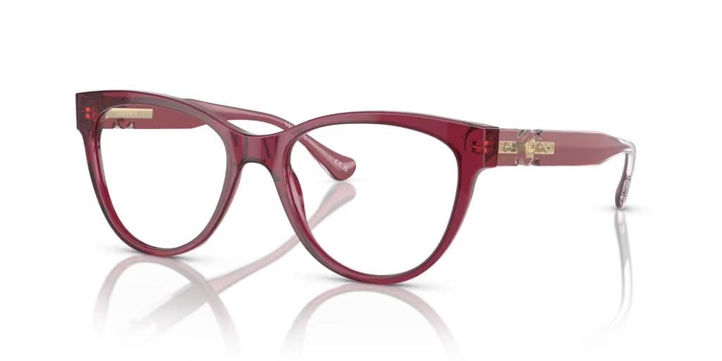 Versace Eyeglasses VE3304 5357 53mm Transparent Red / Demo Lens