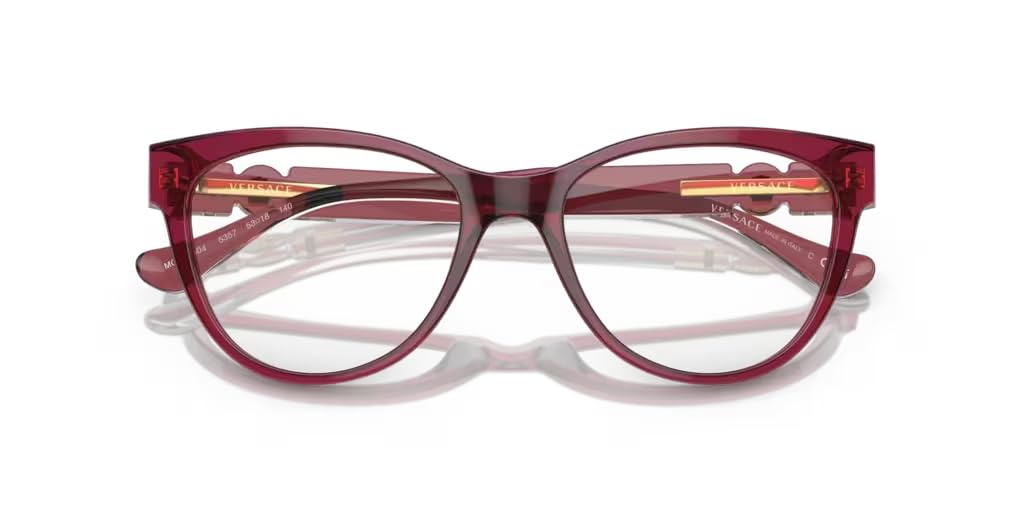 Versace Eyeglasses VE3304 5357 53mm Transparent Red / Demo Lens