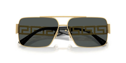 Versace Sunglasses VE2290 100287 61mm Gold / Dark Grey Lens