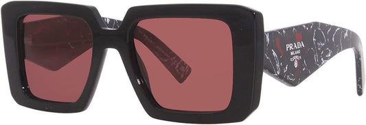 Prada Sunglasses PR23YS 1AB06Q 51mm Black / Red Mirror Silver Internal Lens