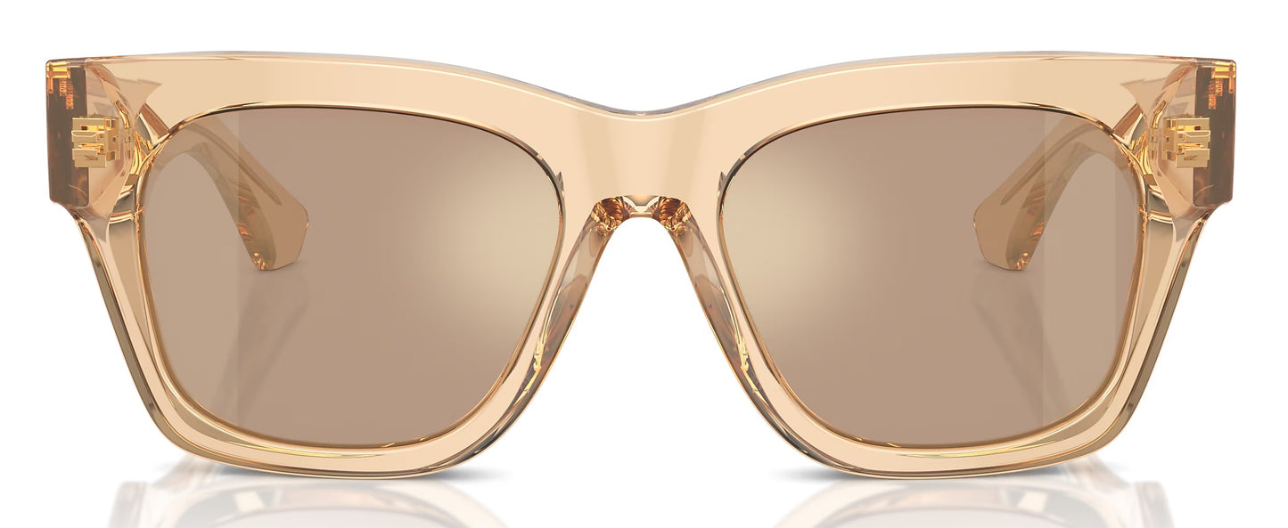 Burberry BE4424 40635A Sunglasses 52mm Transparent Brown/Light Brown Mirror Gold